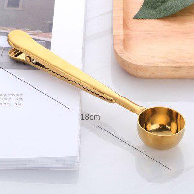 Coffee scoop clip in gold, 18cm long