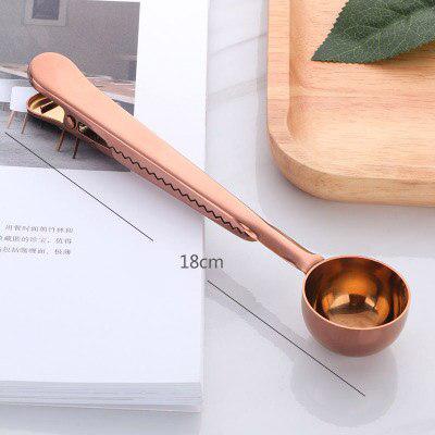 Coffee scoop clip in rose gold, 18cm long