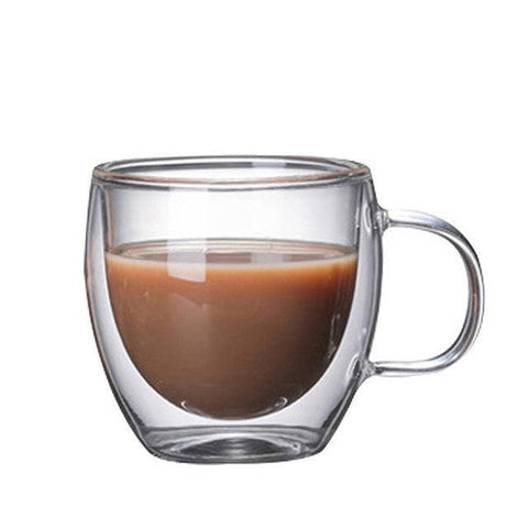 Double walled glass mug, 150ml size, the smallest in the range