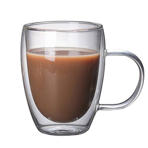 Double walled glass mug, 450ml size, the largest in the range