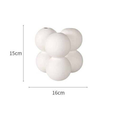 Droplet ceramic vase, shape 2, sphere cluster, 16cm wide and 15cm tall
