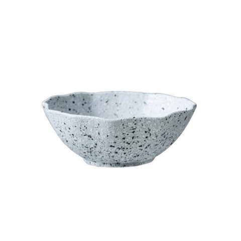 Granite stoneware bowl, 5 inch, speckled glaze with an organic rim