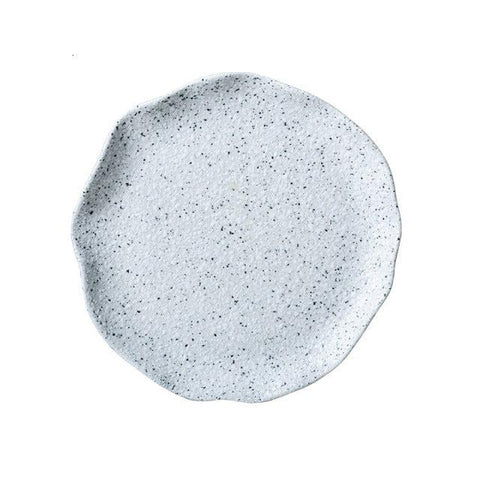 Granite stoneware plate, 7.5 inch, speckled glaze with an organic rim