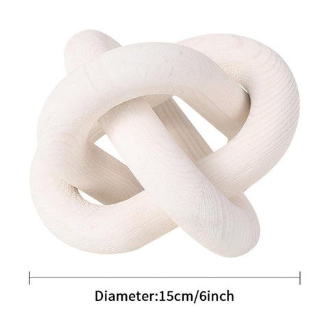 Knotted chain sculpture in white, 15cm across