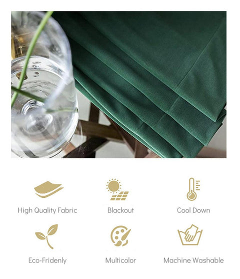 Velvet blackout curtain fabric close-up with the fabric's features
