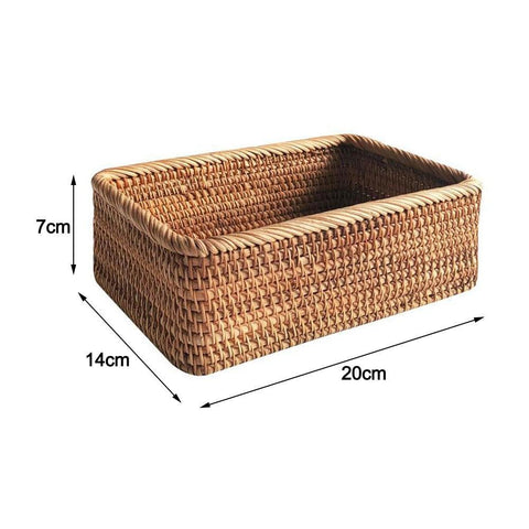 Rattan storage basket, 20 x 14 x 7cm