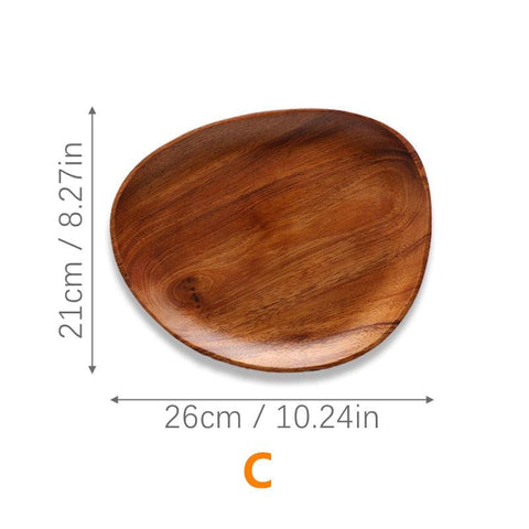 Wooden serving plate, shape C, 26 x 21cm