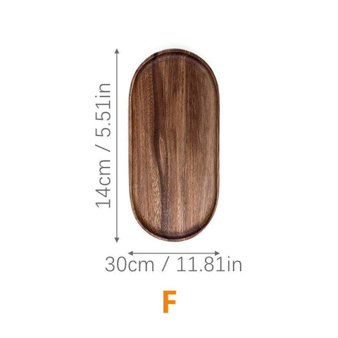 Wooden serving plate, shape F, oval, 30 x 14cm