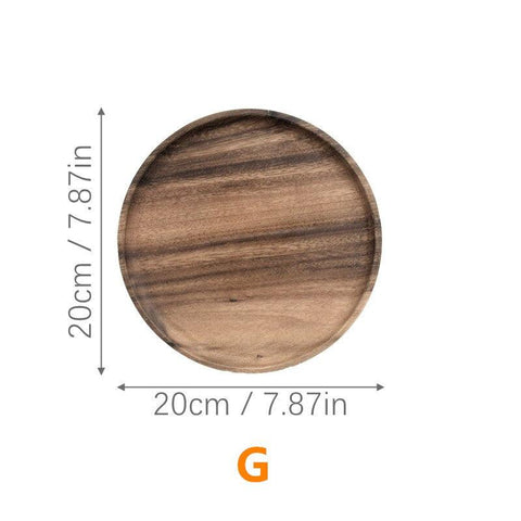 Wooden serving plate, shape G, round, 20 x 20cm