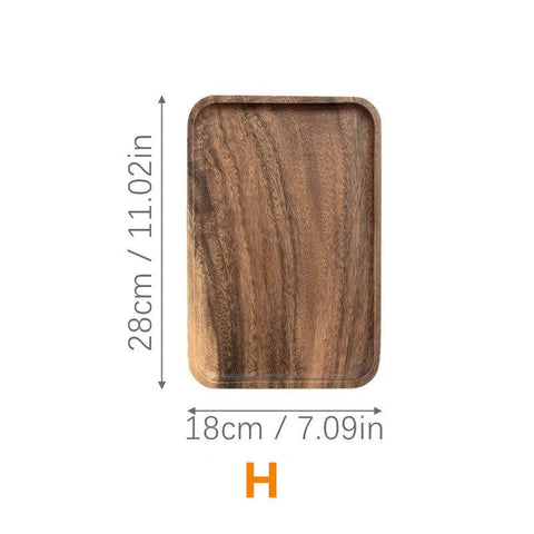 Wooden serving plate, shape H, rectangular, 28 x 18cm