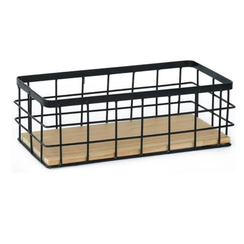 Moisture Proof Iron Wall Shelf with Wooden Board-Hombe