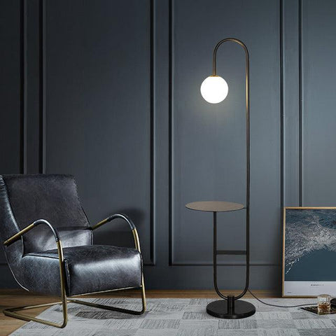 Stable Marble Based Floor Lamp with Round Table-Hombe